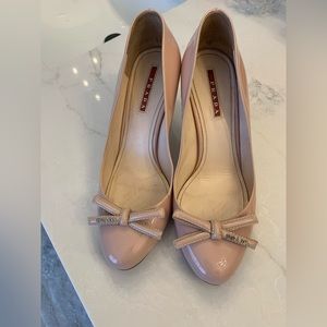 Prada Nude Bow Heels